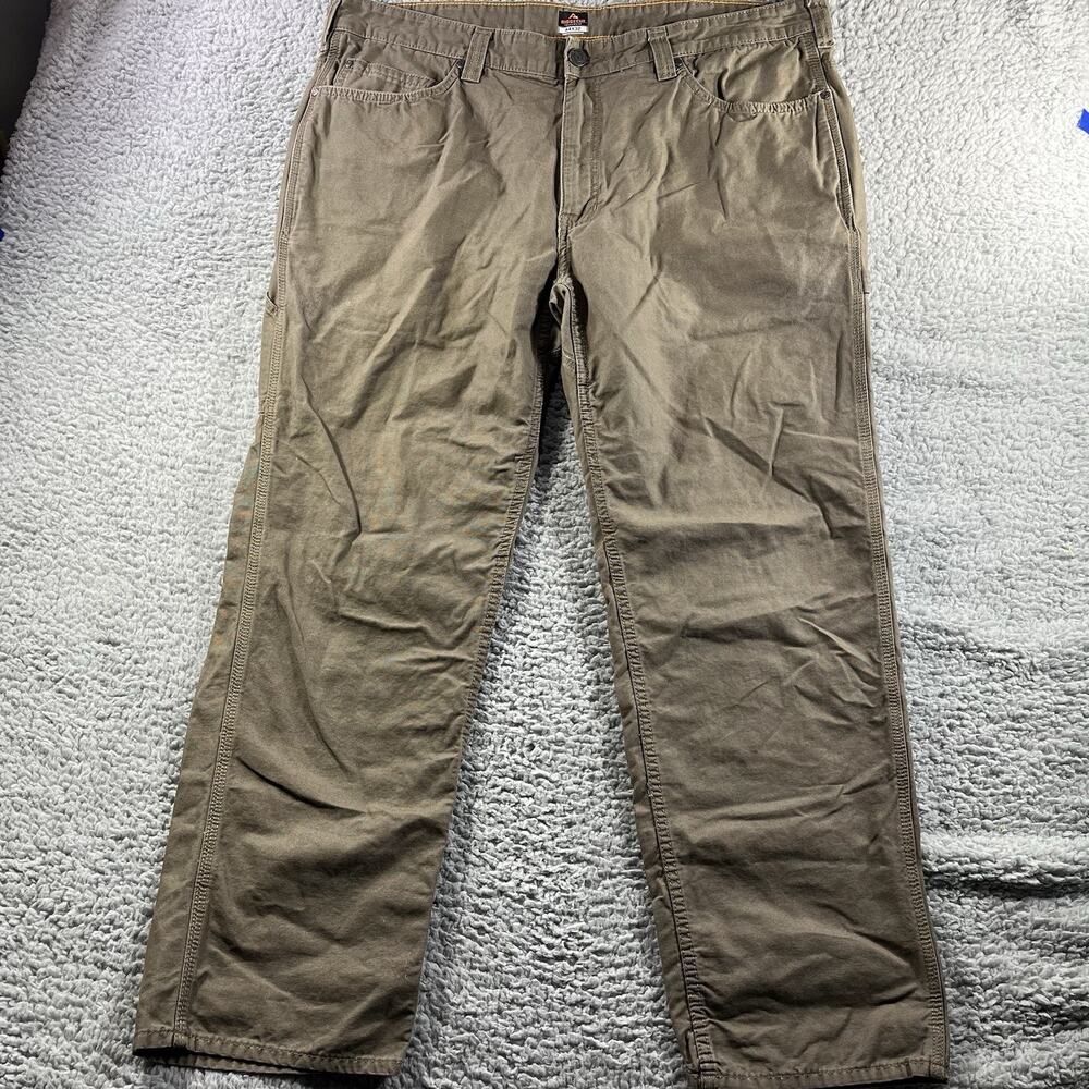 Ridgecut Toughwear Mens Work Pants 44x32 Brown Canvas Utility Carpenter Straight